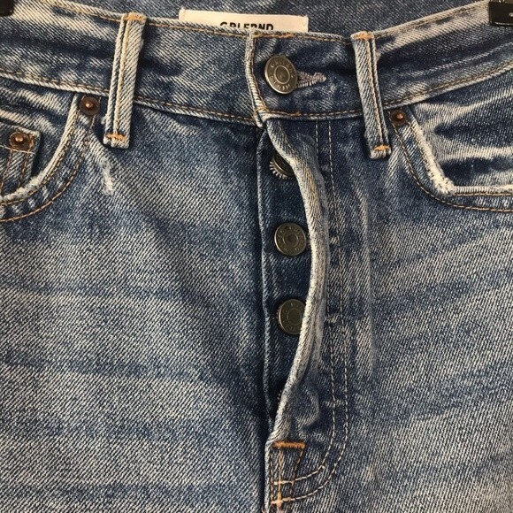 Grlfrnd Beverly One For The Road Denim Long Bermuda Boyfriend Jean Shorts 26 - Picture 14 of 16